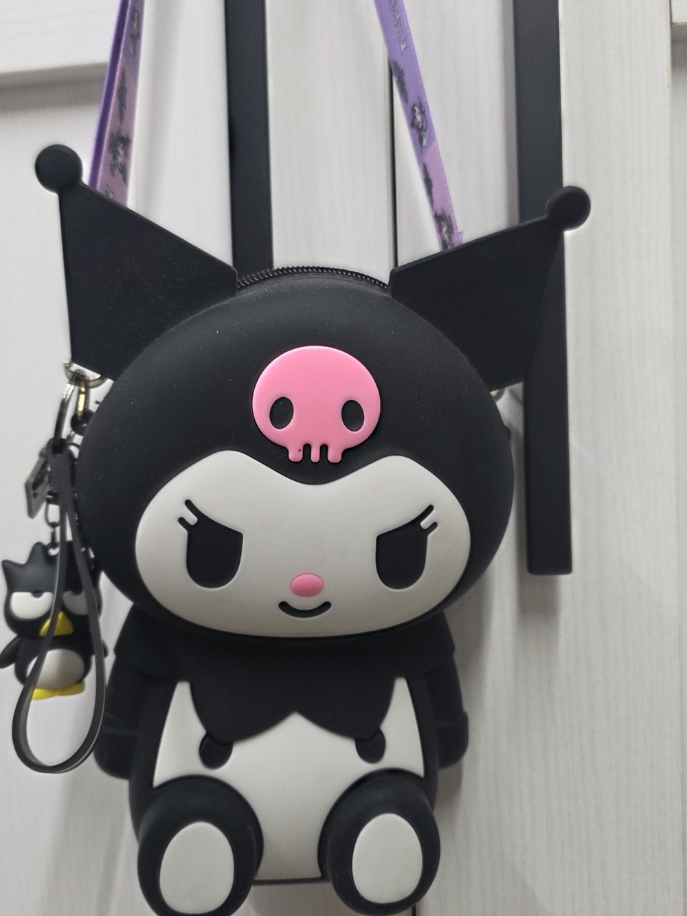 Kuromi-Inspired Black & White Character Crossbody Bag